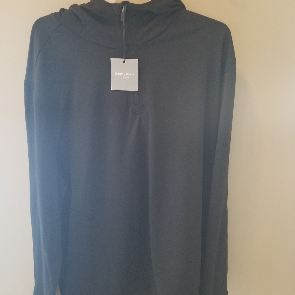 Hickey Freeman New York Men's Black 1/4 zip hoodie size XL